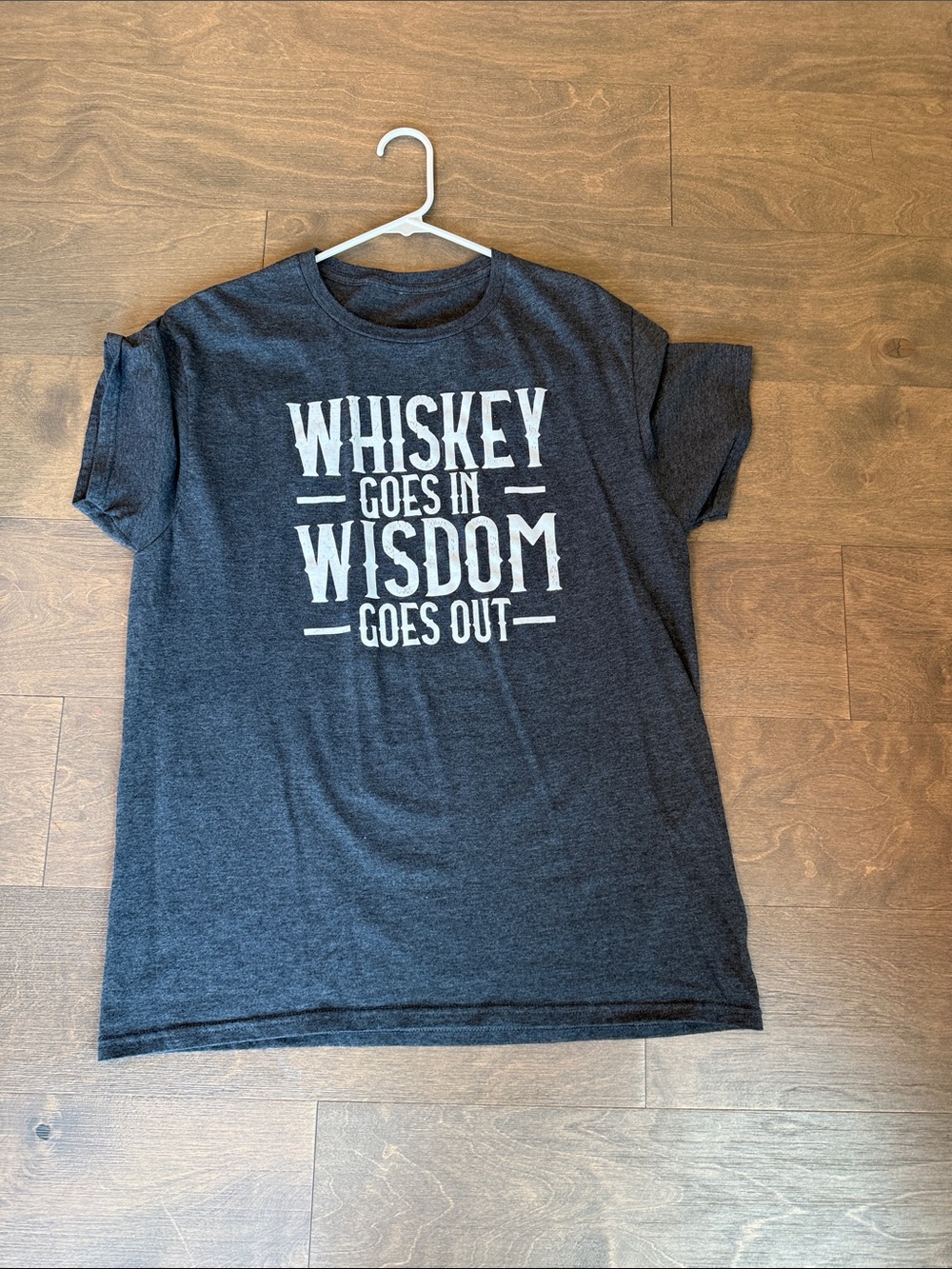 Women’s Graphic Tee - Charcoal 'Whiskey Goes In'